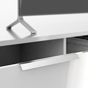 Шкаф ТВ таблицы консоли лоснистого белого шкафа таблицы ТВ прямоугольный проектированный деревянный 2