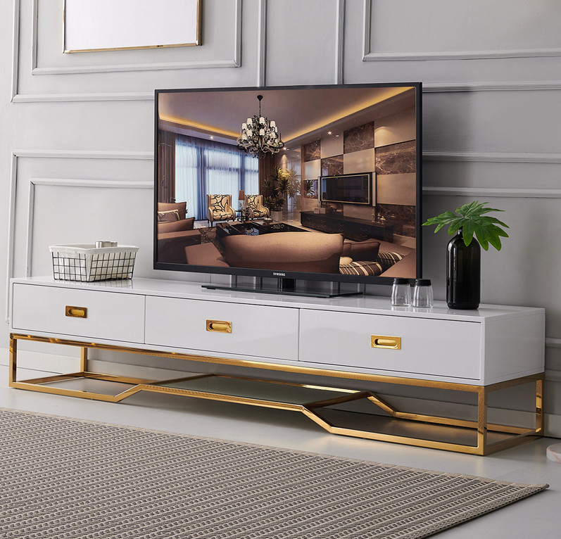 MDF Nordic Custom TV Cabinet Quanu Luxury Coffee Table Sets